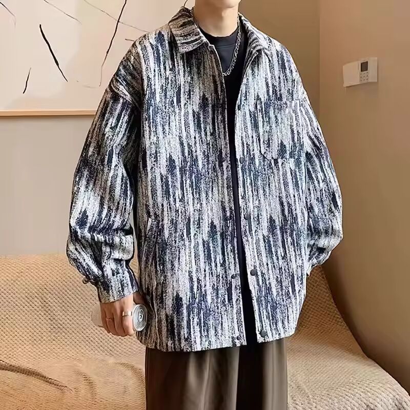 New Tie-dye Jacket Spring and Autumn Fashion Brand Niche Design Loose Large Size Hong Kong Style Retro Trendy Jacket
