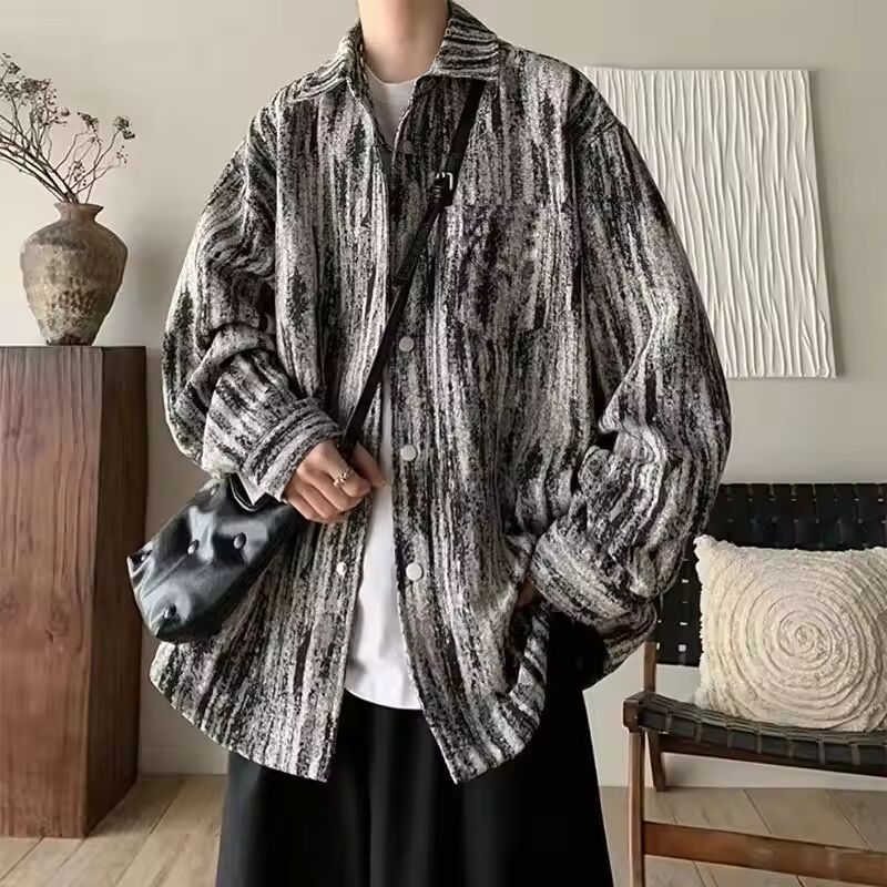 New Tie-dye Jacket Spring and Autumn Fashion Brand Niche Design Loose Large Size Hong Kong Style Retro Trendy Jacket